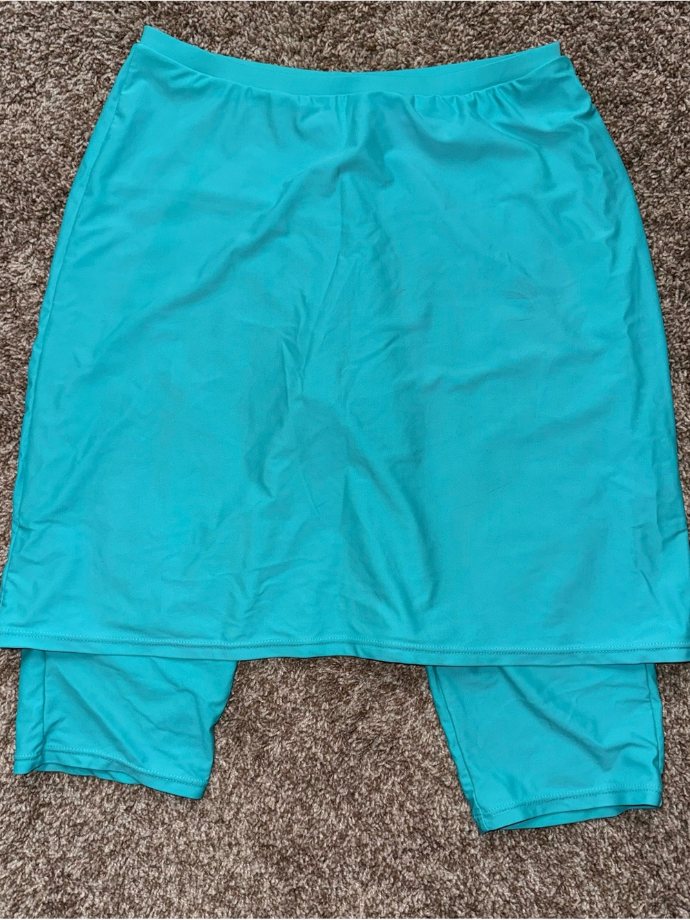 Aqua Blue Modest skort with ankle length leggings